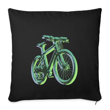 Bike Fahrrad Outdoor Fun Radsport Radtour Freiheit - Sofakissenbezug 45 x 45 cm - Schwarz - Vorne