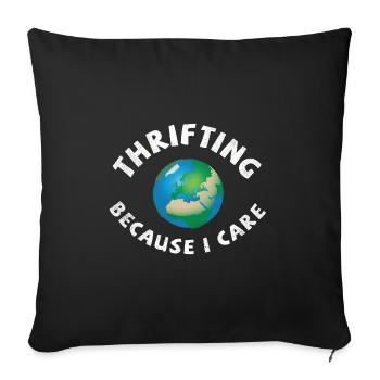 Thripting. Parce que je m’en soucie. - Housse de coussin décorative 45 x 45 cm - noir - Devant
