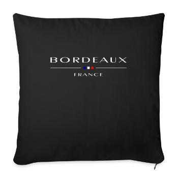 Bordeaux, France, white with French flag - Sofa pillowcase 17,3'' x 17,3'' (45 x 45 cm) - black - Front
