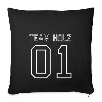 team holz 1 - Sofakissenbezug 45 x 45 cm - Schwarz - Vorne