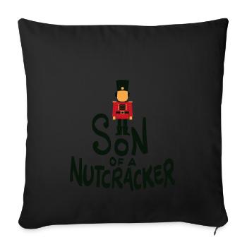 Fils d'un cadeau de Noël Costume Casse-Noisette - Housse de coussin décorative 45 x 45 cm - noir - Devant