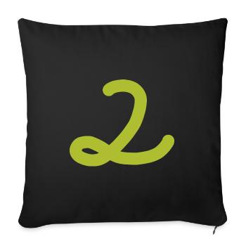 2 Number two number - Sofa pillowcase 17,3'' x 17,3'' (45 x 45 cm) - black - Front