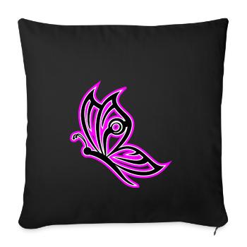 Schmetterling Pink - Sofakissenbezug 45 x 45 cm - Schwarz - Vorne