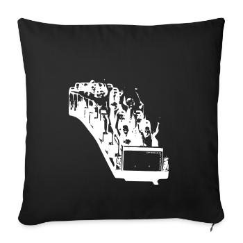 gxp life is a rollercoaster white - roller coastw - Sofa pillowcase 17,3'' x 17,3'' (45 x 45 cm) - black - Front