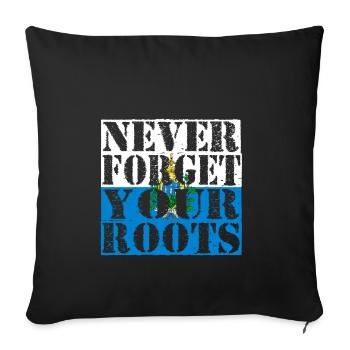 Never-Forget-Roots-Roots-San-Marino - Sofa pillowcase 17,3'' x 17,3'' (45 x 45 cm) - black - Front