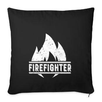 Firefighter Firefighting fire fire department fire - Sofa pillowcase 17,3'' x 17,3'' (45 x 45 cm) - black - Front