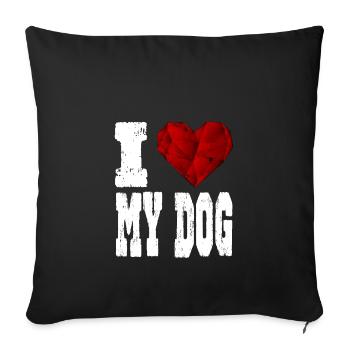 i love my dog - Sofa pillowcase 17,3'' x 17,3'' (45 x 45 cm) - black - Front