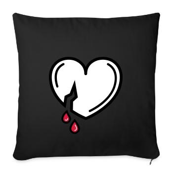 blutige Liebe - Sofakissenbezug 45 x 45 cm - Schwarz - Vorne