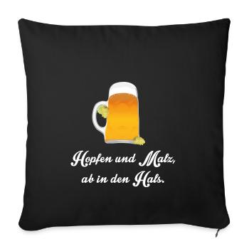 bier - Sofakissenbezug 45 x 45 cm - Schwarz - Vorne
