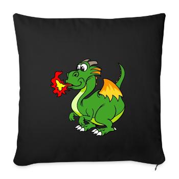 dragon - Sofa pillowcase 17,3'' x 17,3'' (45 x 45 cm) - black - Front