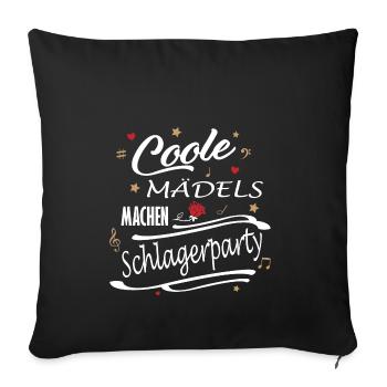 Schlagerparty Schlager Volksmusik Feiern Party - Sofakissenbezug 45 x 45 cm - Schwarz - Vorne