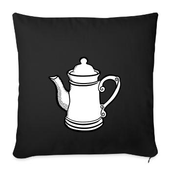 tee tea breakfast breakfast coffee17 - Sofa pillowcase 17,3'' x 17,3'' (45 x 45 cm) - black - Front