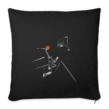 basket-ball - Housse de coussin décorative 45 x 45 cm - noir - Devant