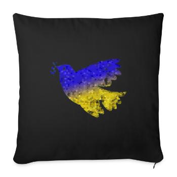Mosaïque de la Colombe de la Paix Ukraine - Housse de coussin décorative 45 x 45 cm - noir - Devant