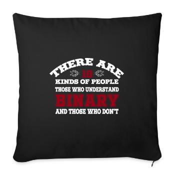 10 Types of People Codi Binary Programmer - Sofa pillowcase 17,3'' x 17,3'' (45 x 45 cm) - black - Front