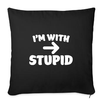 I'm With Stupid Sarcastic Arrow Pointing Right - Housse de coussin décorative 45 x 45 cm - noir - Devant