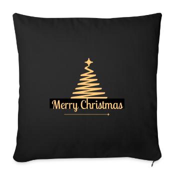Merry Christmas - Sofakissenbezug 45 x 45 cm - Schwarz - Vorne