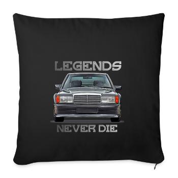 W201 190E legends never die - Sofa pillowcase 17,3'' x 17,3'' (45 x 45 cm) - black - Front