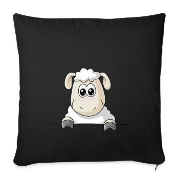 Sheep comic - Sofa pillowcase 17,3'' x 17,3'' (45 x 45 cm) - black - Front