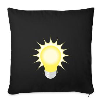 light bulb - Sofa pillowcase 17,3'' x 17,3'' (45 x 45 cm) - black - Front