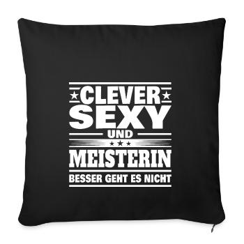 Clever Meisterin - Sofakissenbezug 45 x 45 cm - Schwarz - Vorne