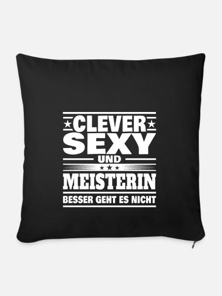 Clever Meisterin - Sofakissenbezug 45 x 45 cm - Schwarz