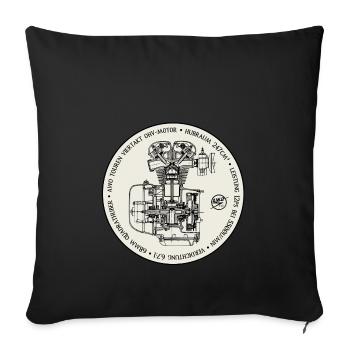 AWO Tour moteur gris clair - Housse de coussin décorative 45 x 45 cm - noir - Devant