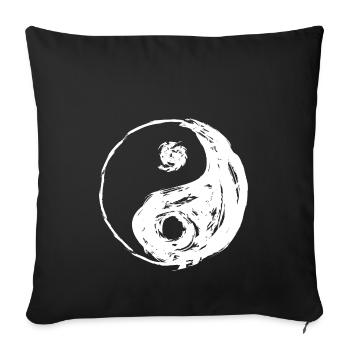 YIN and YANG frayed cool looks - Sofa pillowcase 17,3'' x 17,3'' (45 x 45 cm) - black - Front