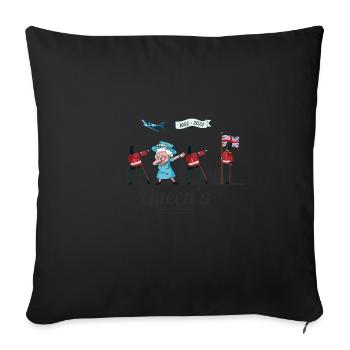 Dabbing British Queen Monarchy Platinum Jubilee - Sofa pillowcase 17,3'' x 17,3'' (45 x 45 cm) - black - Front