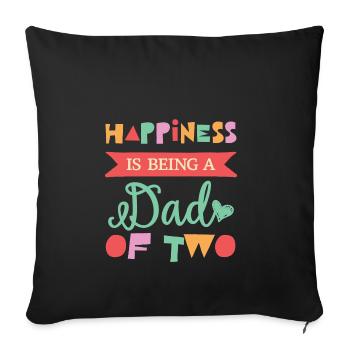Luck is to be a dad of two children - Sofa pillowcase 17,3'' x 17,3'' (45 x 45 cm) - black - Front