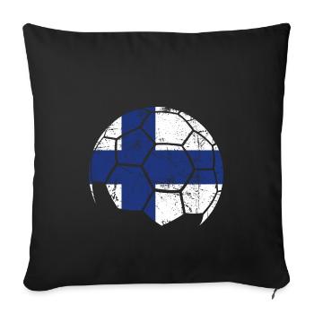 Finlande Ballon de football Football - Housse de coussin décorative 45 x 45 cm - noir - Devant
