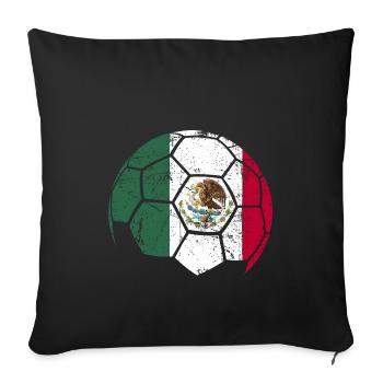 Mexique Ballon de football - Housse de coussin décorative 45 x 45 cm - noir - Devant