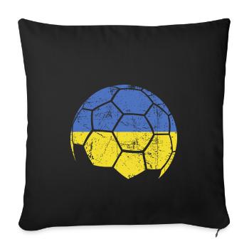 Ukraine Ballon de football Football - Housse de coussin décorative 45 x 45 cm - noir - Devant