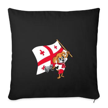Georgia fan chien - Housse de coussin décorative 45 x 45 cm - noir - Devant