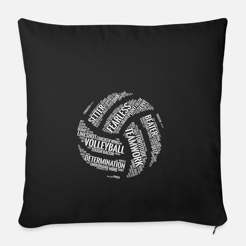 Volleyball Logo - Geschenk - Sofakissenbezug 45 x 45 cm - Schwarz