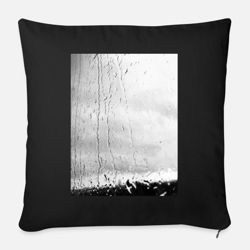 Regen - Sofakissenbezug 45 x 45 cm - Schwarz