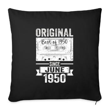Original Juin 1950 72ème Anniversaire Cadeau Hommes - Housse de coussin décorative 45 x 45 cm - noir - Devant