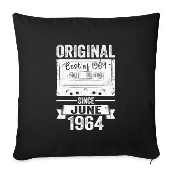 Original Juin 1964 58e Anniversaire Cadeau Hommes - Housse de coussin décorative 45 x 45 cm - noir - Devant