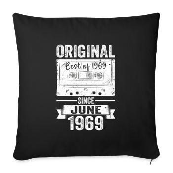Original Juin 1969 53ème Anniversaire Cadeau Hommes - Housse de coussin décorative 45 x 45 cm - noir - Devant