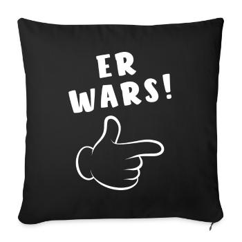 Er wars - Comic Finger - Spruch - Sofakissenbezug 45 x 45 cm - Schwarz - Vorne