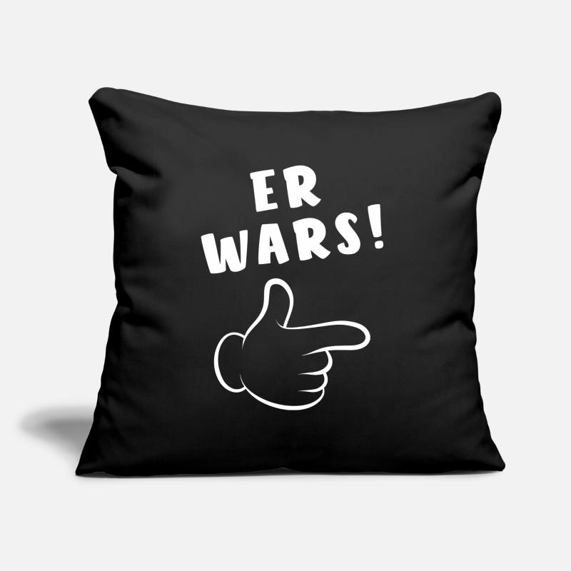 Er wars - Comic Finger - Spruch Sofakissenbezug 45 x 45 cm