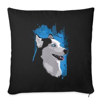 I Love Husky - Sofa pillowcase 17,3'' x 17,3'' (45 x 45 cm) - black - Front