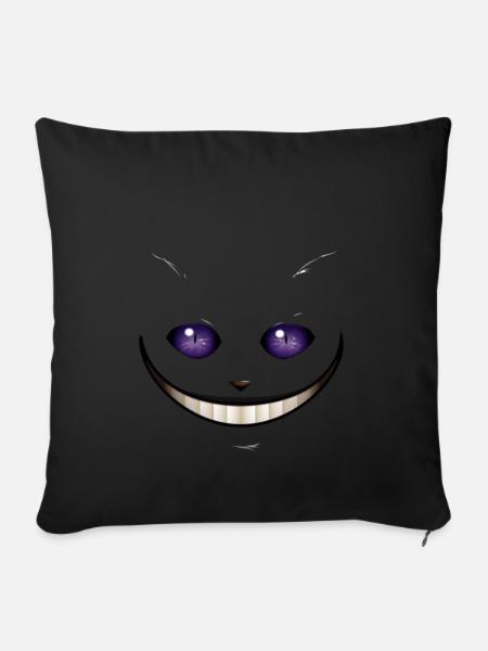Cheshire Katze - Sofakissenbezug 45 x 45 cm - Schwarz