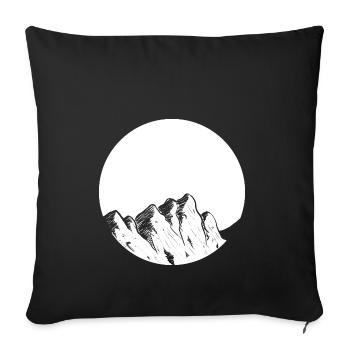 Montagnes Montagnes Lune Randonnée au clair de lune montagnes - Housse de coussin décorative 45 x 45 cm - noir - Devant