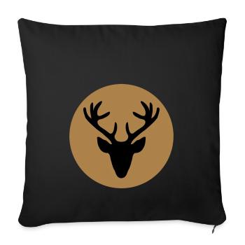 Costumes cerf motif Noël tête / Dirndl - Housse de coussin décorative 45 x 45 cm - noir - Devant