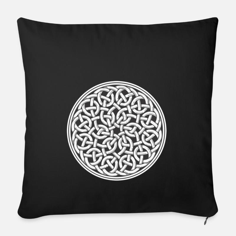 noeud celtique - Housse de coussin décorative 45 x 45 cm - noir