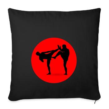 boxing kickboxing kickboxen karate boxen - Sofakissenbezug 45 x 45 cm - Schwarz - Vorne