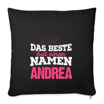 ANDREA - das Beste - Sofakissenbezug 45 x 45 cm - Schwarz - Vorne