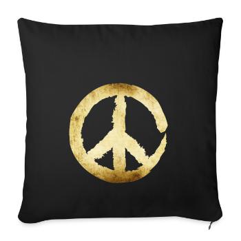Signe de la paix - or - Housse de coussin décorative 45 x 45 cm - noir - Devant