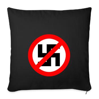 against Nazis - Sofa pillowcase 17,3'' x 17,3'' (45 x 45 cm) - black - Front